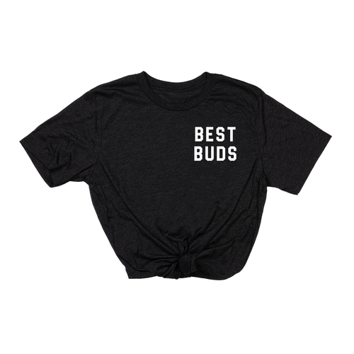 Best Buds (Pocket, White) - Tee (Charcoal Black)