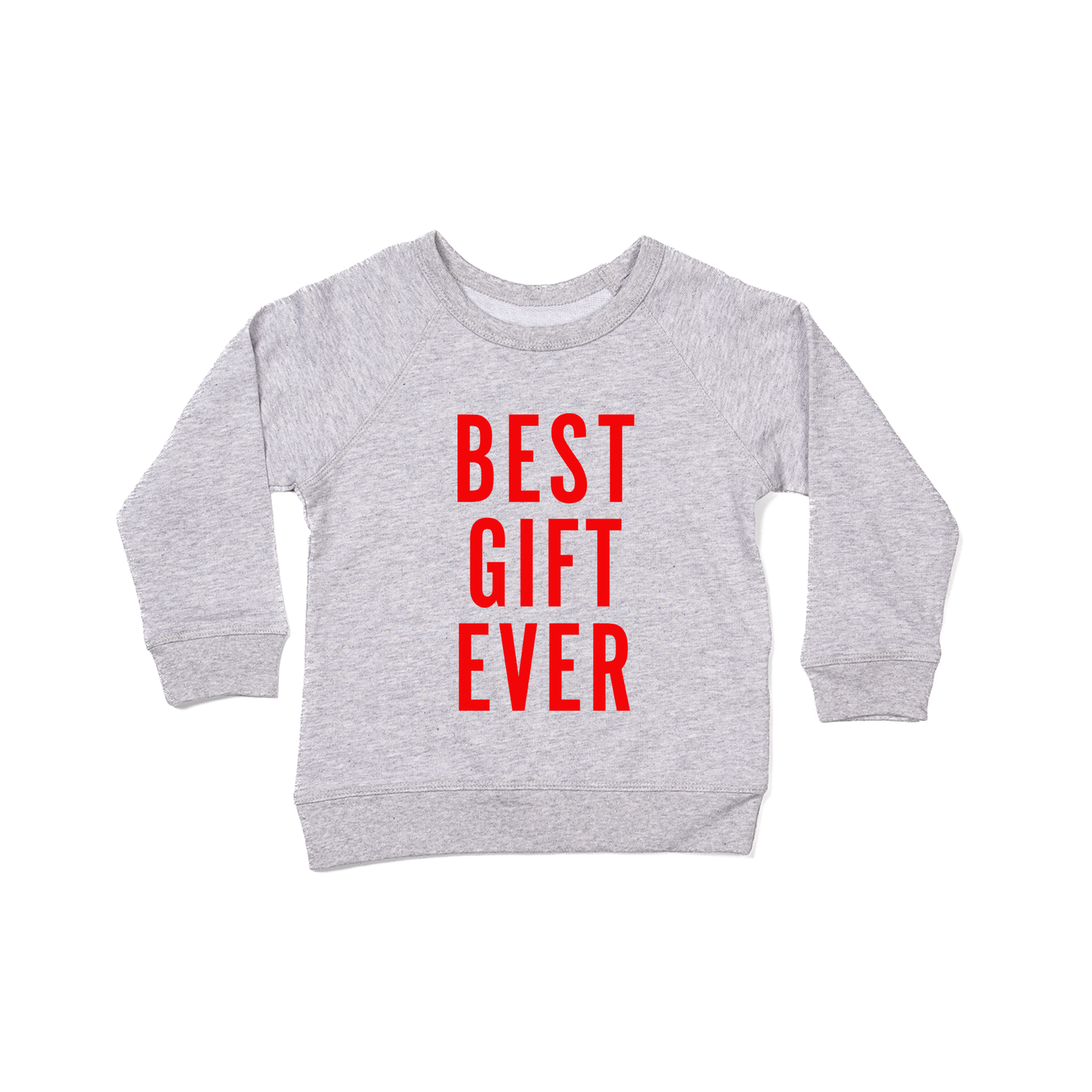 Best Gift Ever (Red) - Kids Sweatshirt (Heather Gray)
