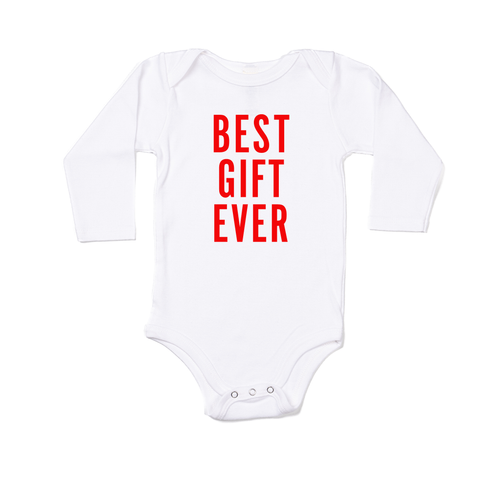 Best Gift Ever (Red) - Bodysuit (White, Long Sleeve)