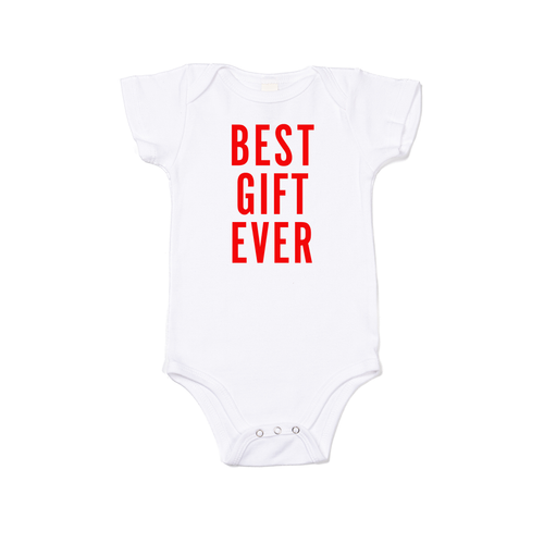 Best Gift Ever (Red) - Bodysuit (White, Short Sleeve)