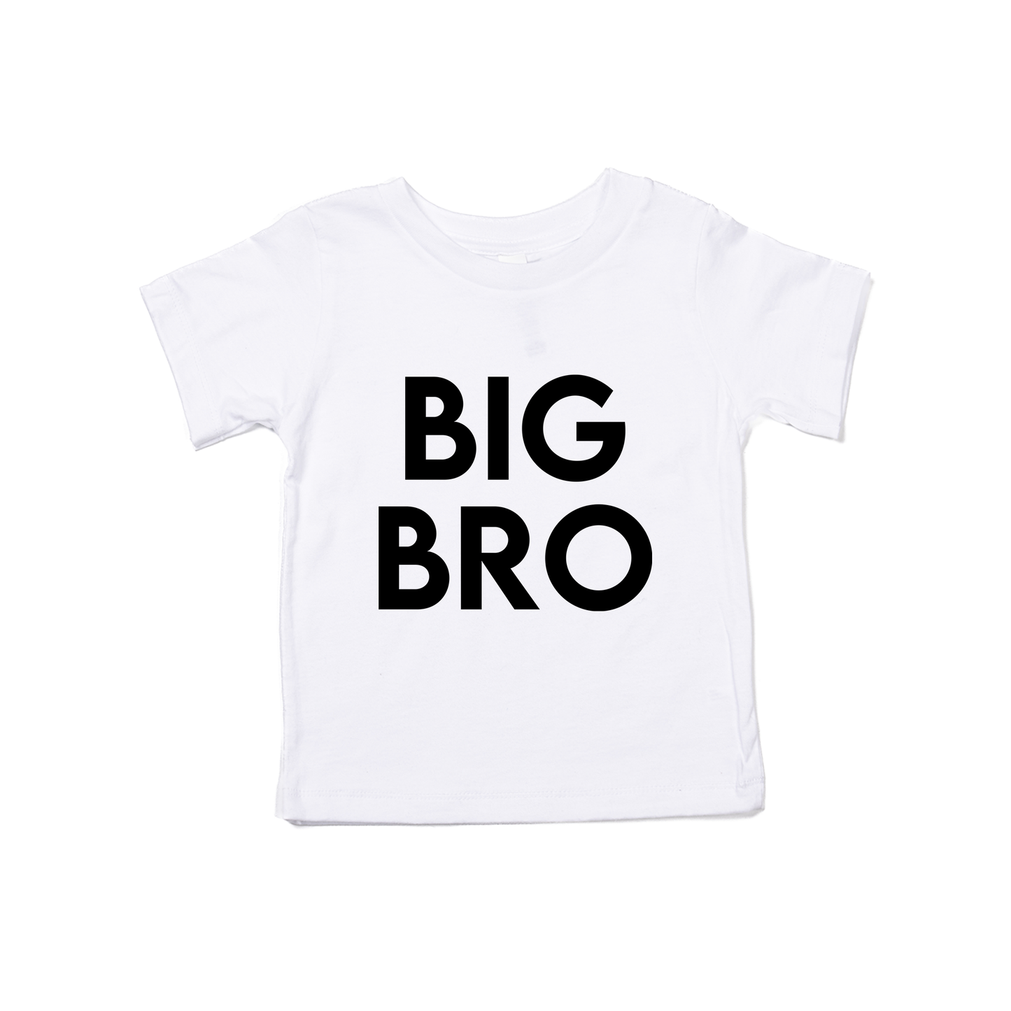 BIG BRO (Stacked Bold, Black) - Kids Tee (White)