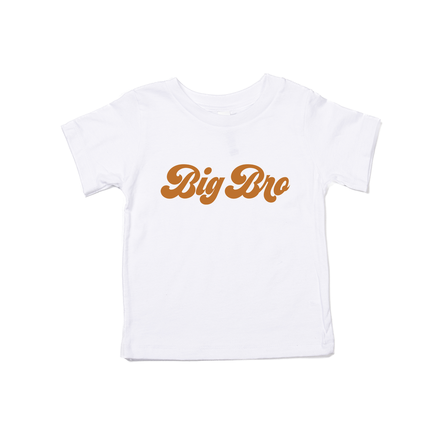 Big Bro (Retro, Camel) - Kids Tee (White)