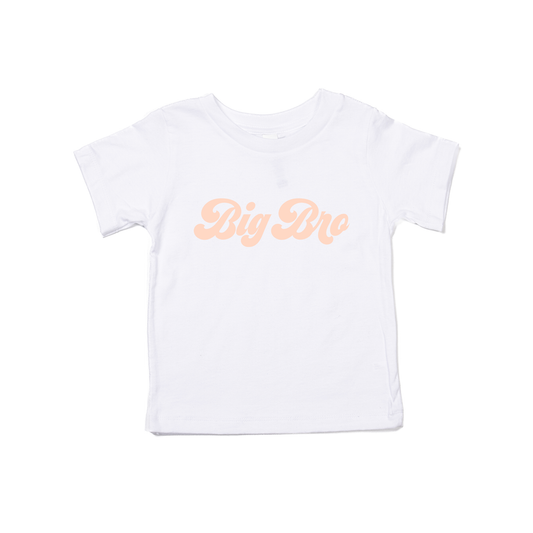 Big Bro (Retro, Peach) - Kids Tee (White)