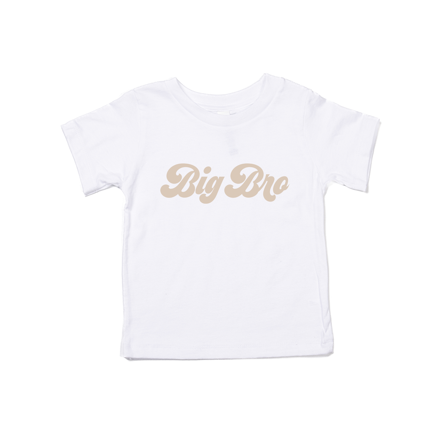 Big Bro (Retro, Stone) - Kids Tee (White)