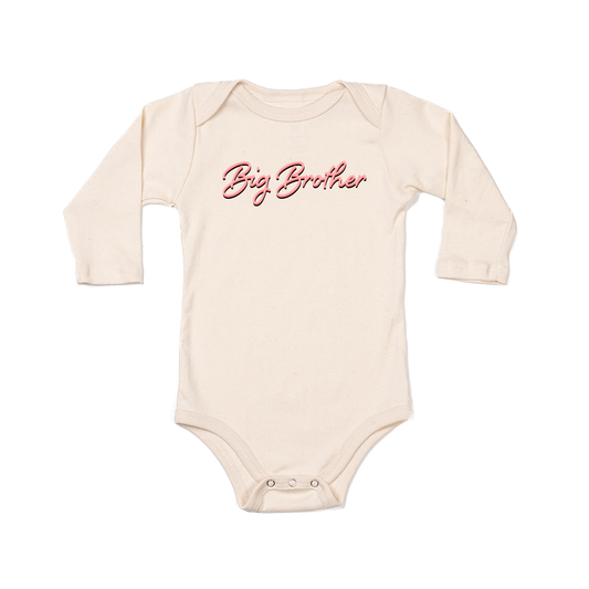 Big Brother (90's Inspired, Pink) - Bodysuit (Natural, Long Sleeve)