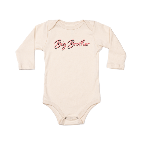 Big Brother (90's Inspired, Pink) - Bodysuit (Natural, Long Sleeve)