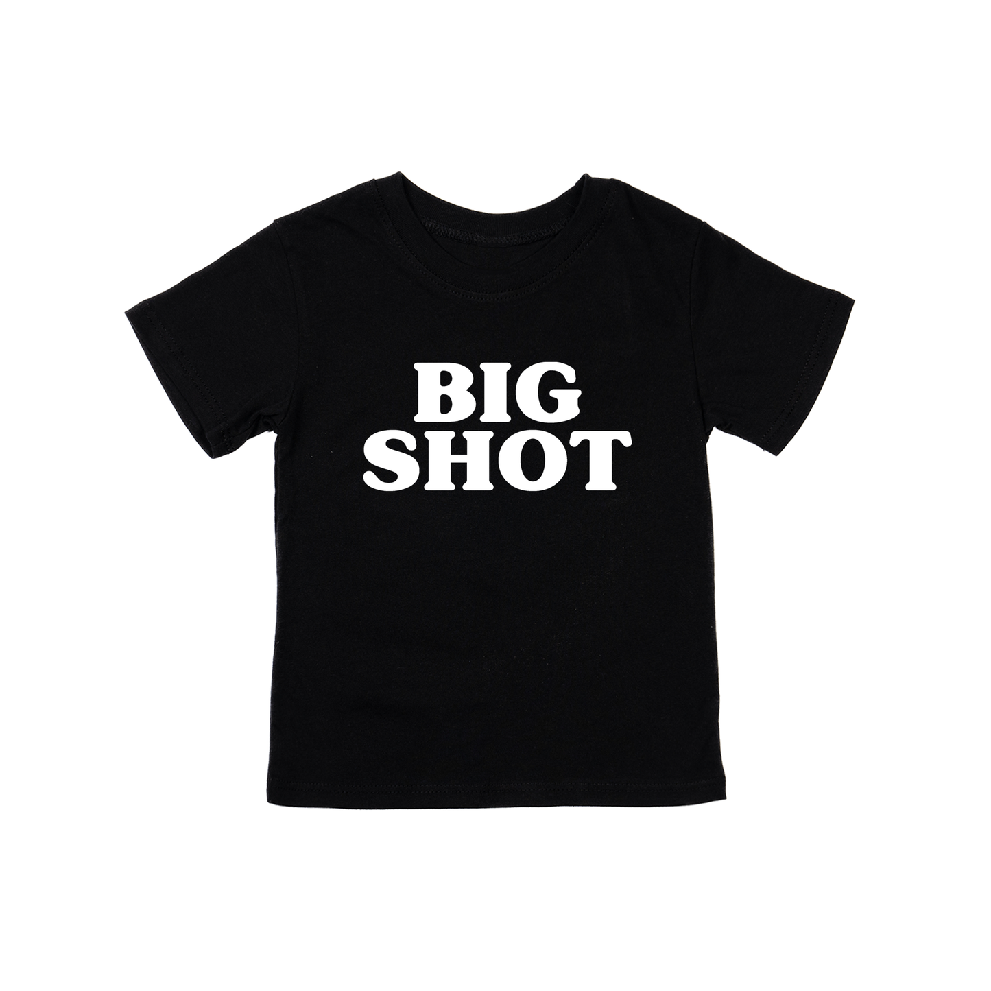 BIG SHOT (White) - Kids Tee (Black)