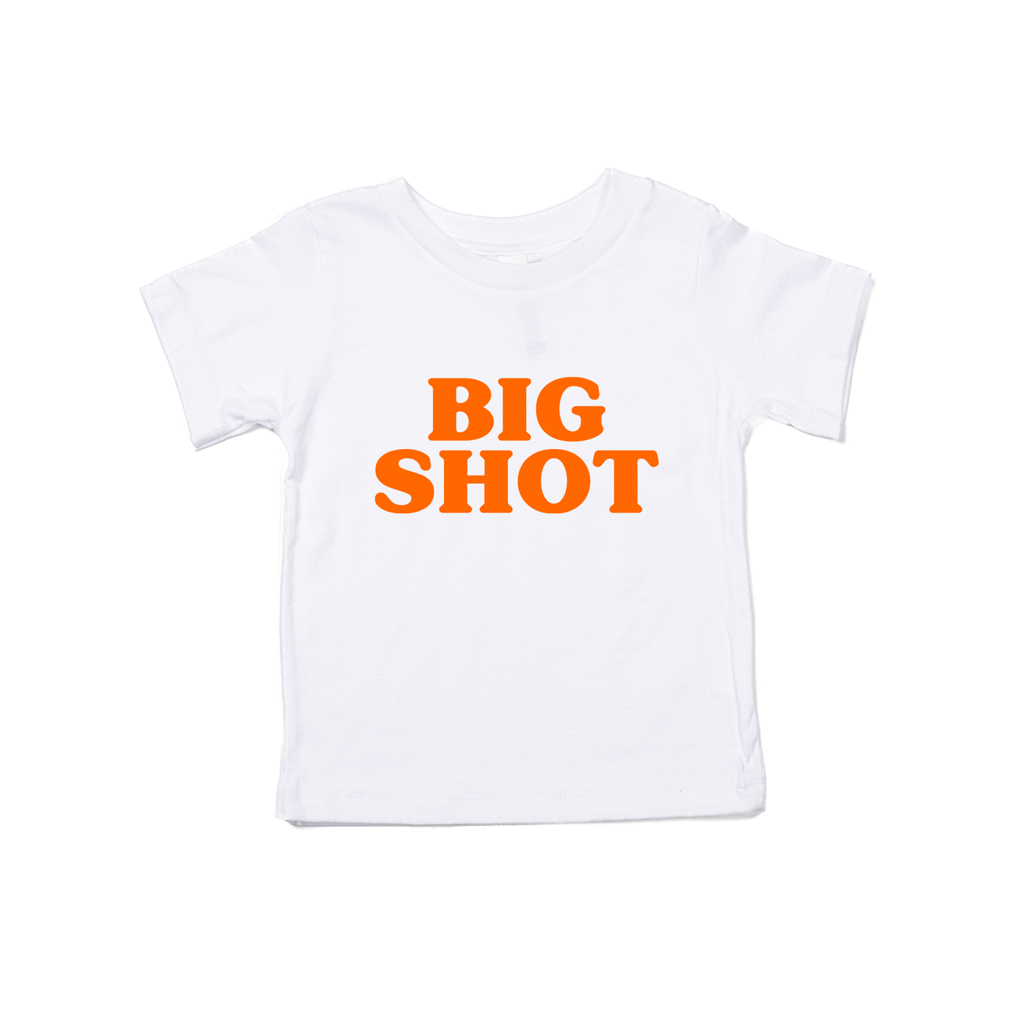 BIG SHOT (Orange) - Kids Tee (White)