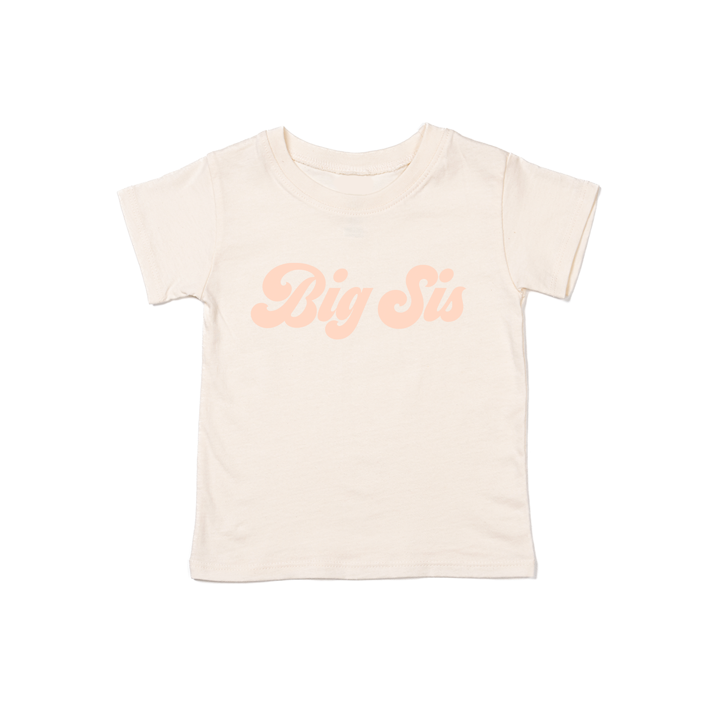 Big Sis (Retro, Peach) - Kids Tee (Natural)