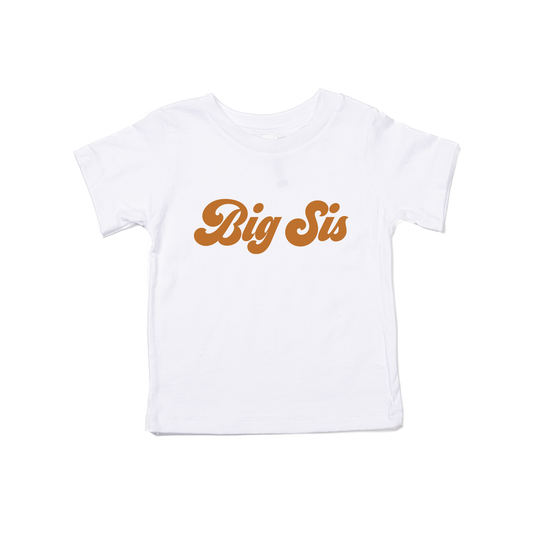 Big Sis (Retro, Camel) - Kids Tee (White)