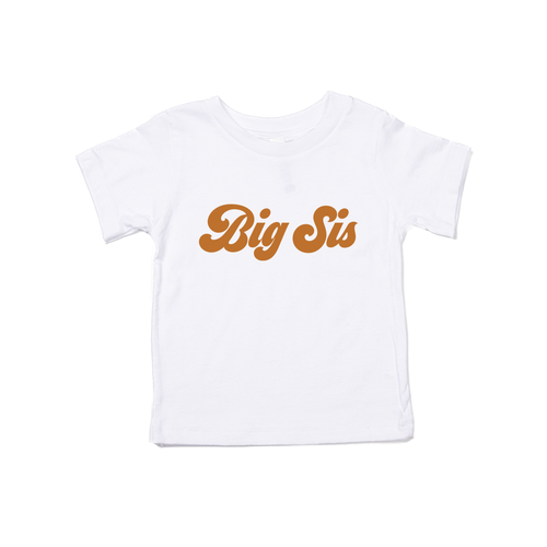 Big Sis (Retro, Camel) - Kids Tee (White)