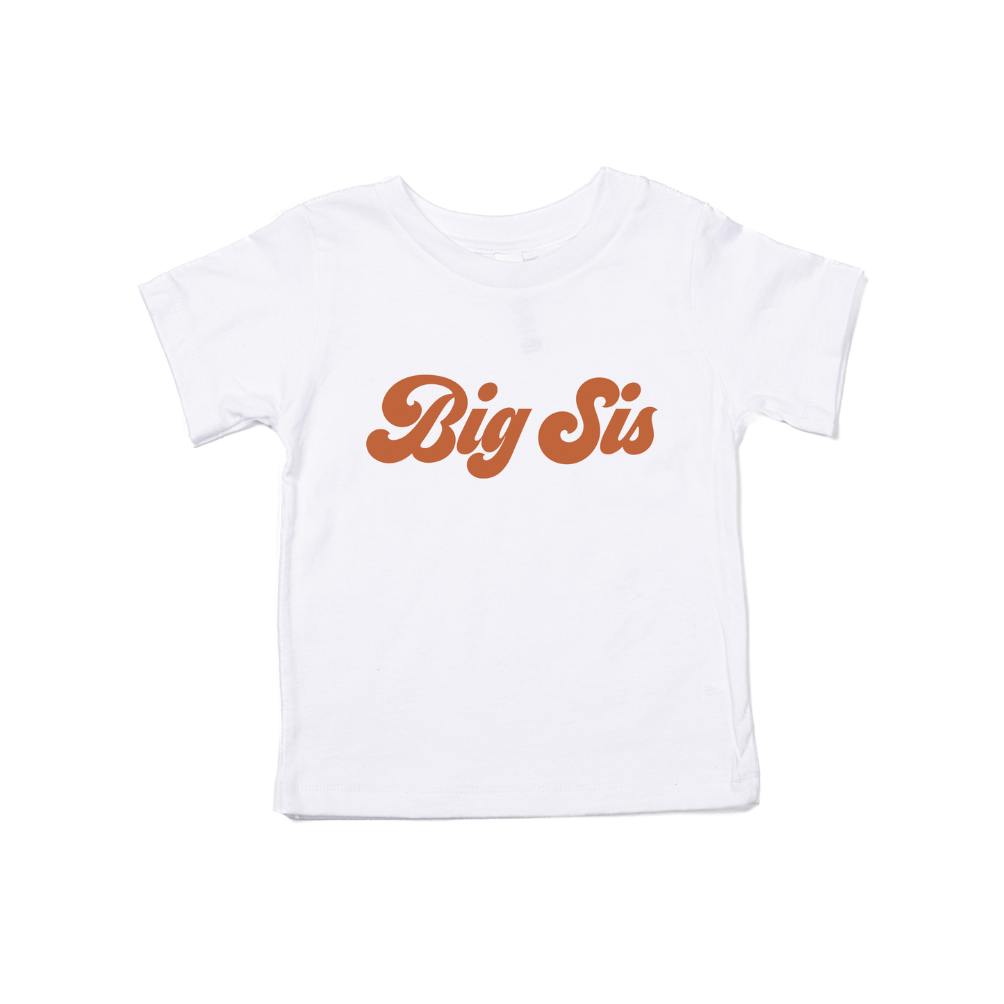 Big Sis (Retro, Rust) - Kids Tee (White)