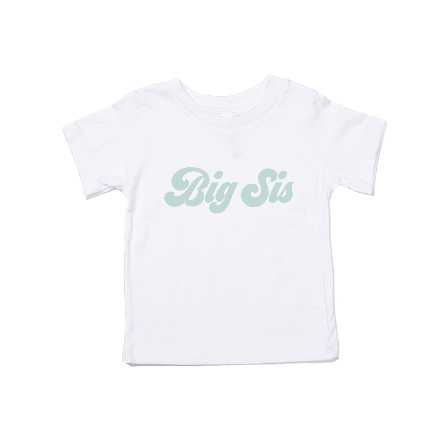 Big Sis (Retro, Sky) - Kids Tee (White)