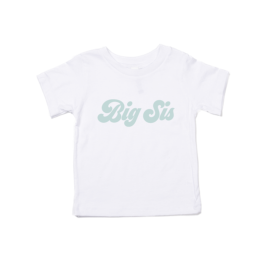 Big Sis (Retro, Sky) - Kids Tee (White)