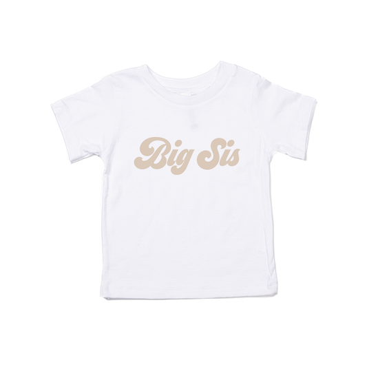 Big Sis (Retro, Stone) - Kids Tee (White)