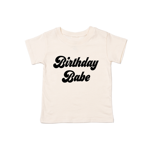 Birthday Babe (Retro, Black) - Kids Tee (Natural)