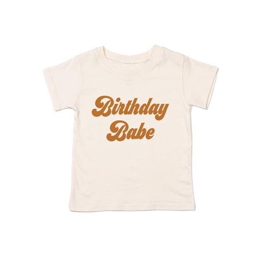 Birthday Babe (Retro, Camel) - Kids Tee (Natural)