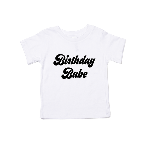 Birthday Babe (Retro, Black) - Kids Tee (White)