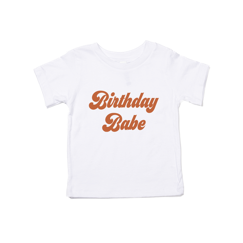 Birthday Babe (Retro, Rust) - Kids Tee (White)