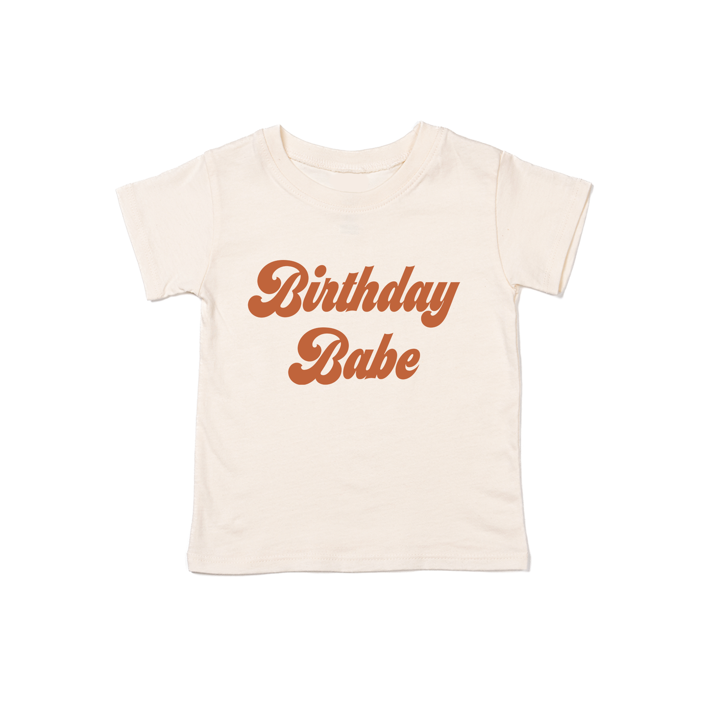 Birthday Babe (Retro, Rust) - Kids Tee (Natural)