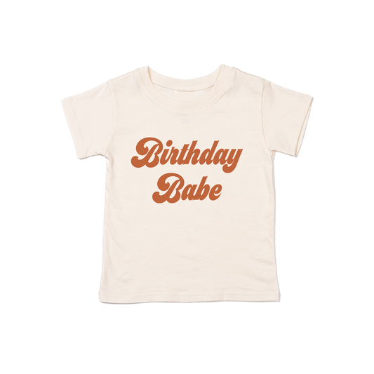 Birthday Babe (Retro, Rust) - Kids Tee (Natural)