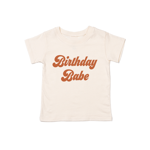 Birthday Babe (Retro, Rust) - Kids Tee (Natural)