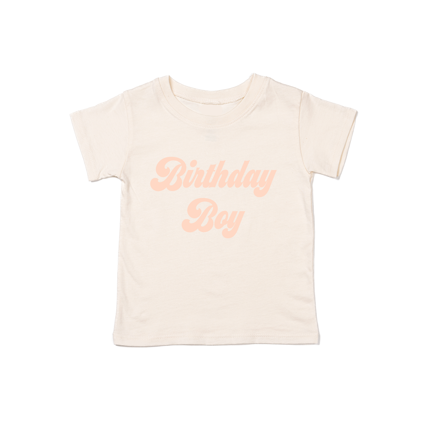 Birthday Boy (Retro, Peach) - Kids Tee (Natural)