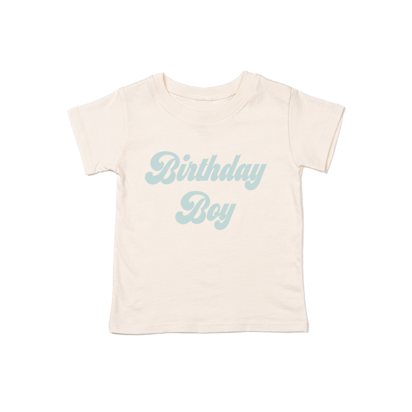 Birthday Boy (Retro, Sky) - Kids Tee (Natural)