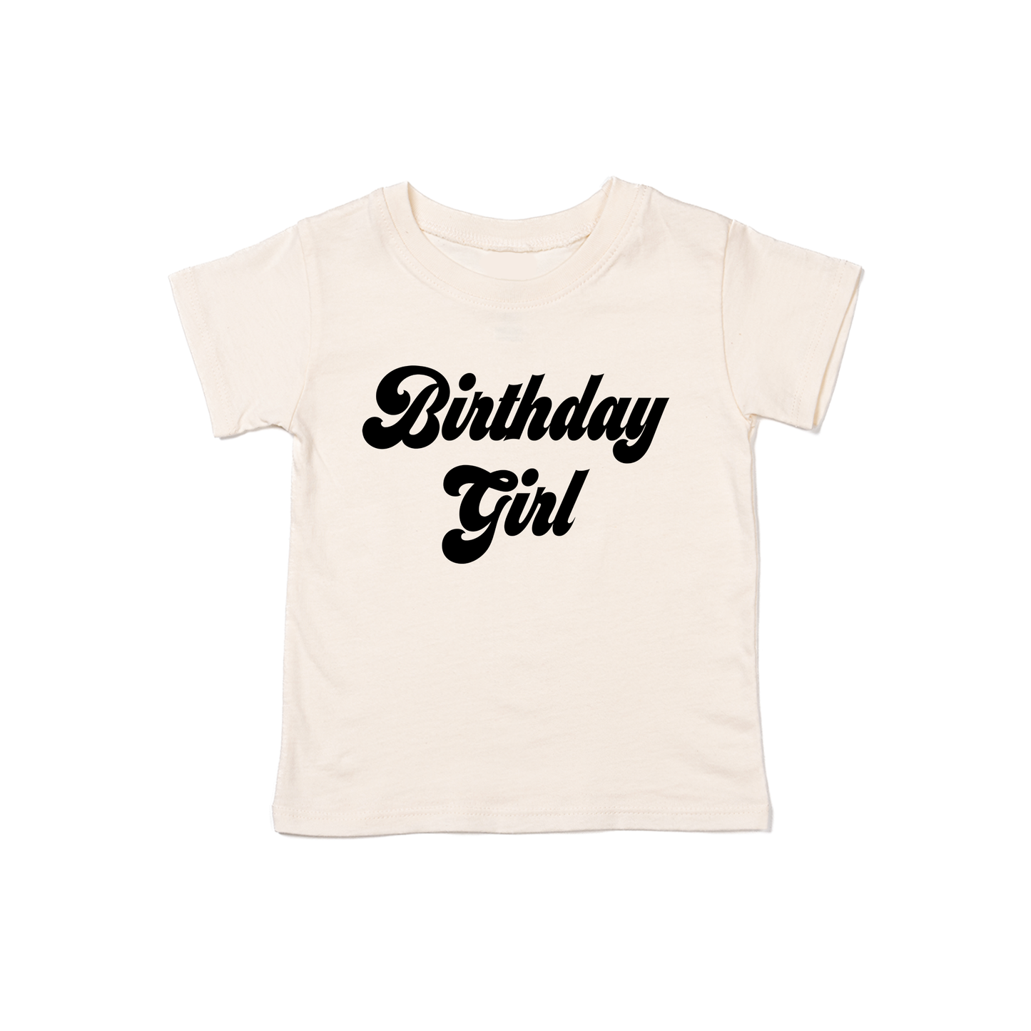 Birthday Girl (Retro, Black) - Kids Tee (Natural)