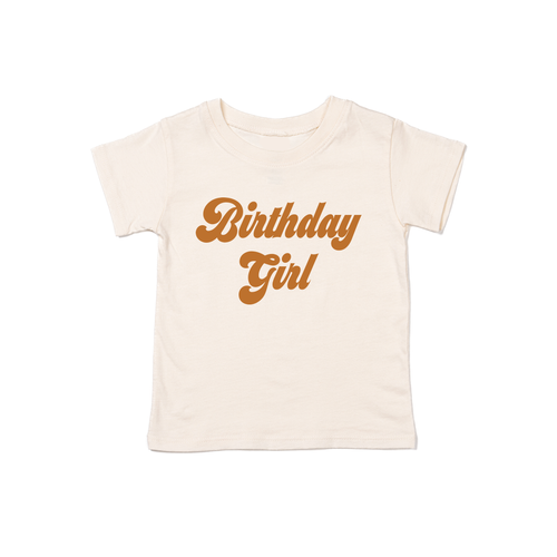 Birthday Girl (Retro, Camel) - Kids Tee (Natural)