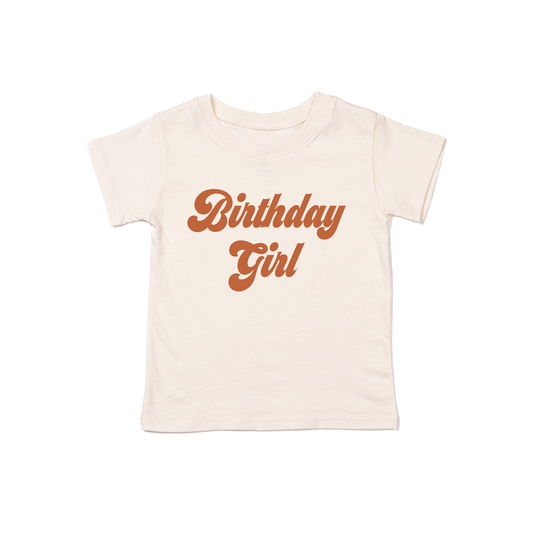 Birthday Girl (Retro, Rust) - Kids Tee (Natural)