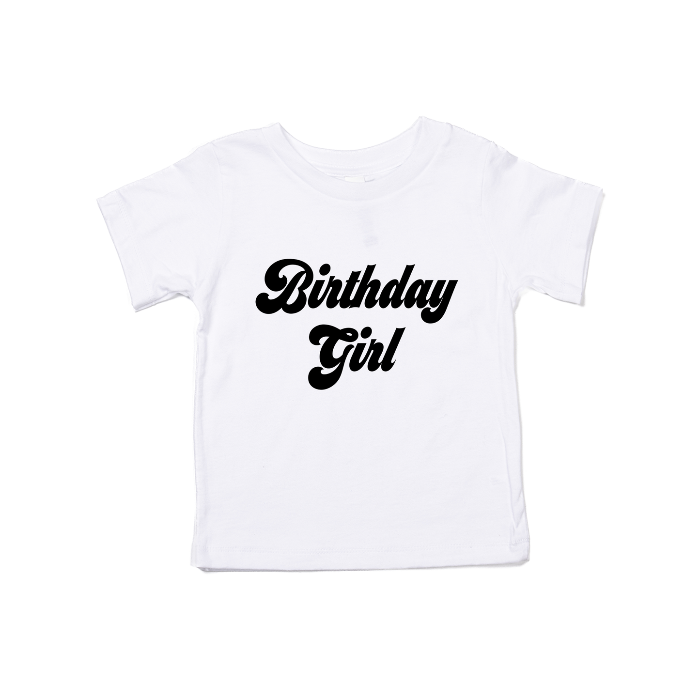 Birthday Girl (Retro, Black) - Kids Tee (White)