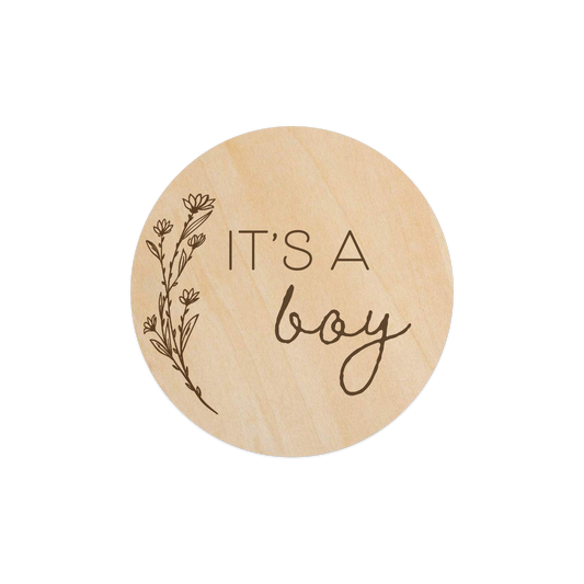 Blossom - It's a Boy (Gender Reveal) - 5" Wooden Disc