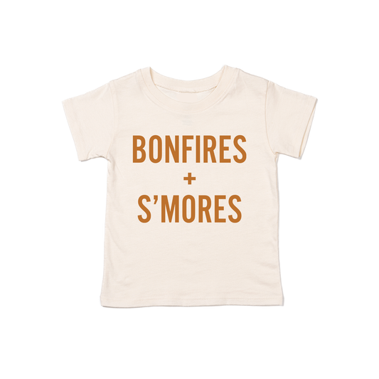 Bonfires + S'mores (Camel) - Kids Tee (Natural)