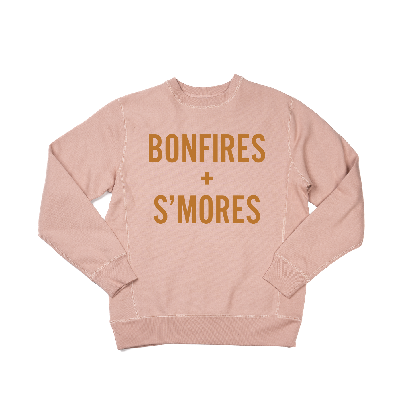 Bonfires + S'mores (Camel) - Heavyweight Sweatshirt (Dusty Rose)