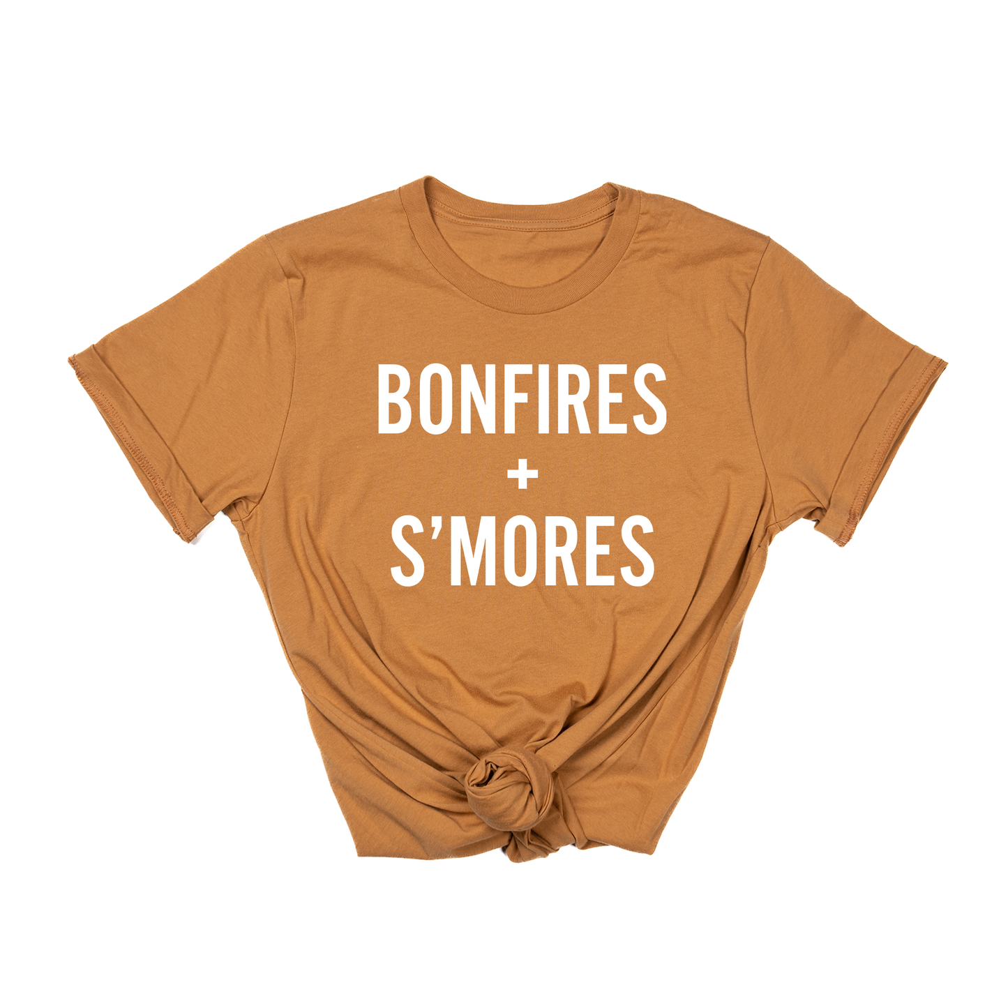 BONFIRES + S'MORES (White) - Tee (Camel)