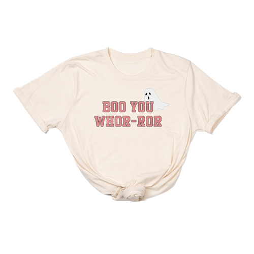 BOO You Whor-ror (Pink) - Tee (Natural)