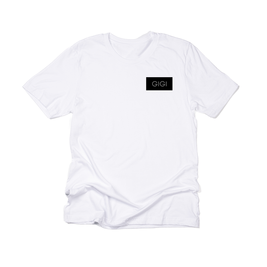 Gigi (Boxed Collection, Pocket, Black Box/White Text) - Tee (White)