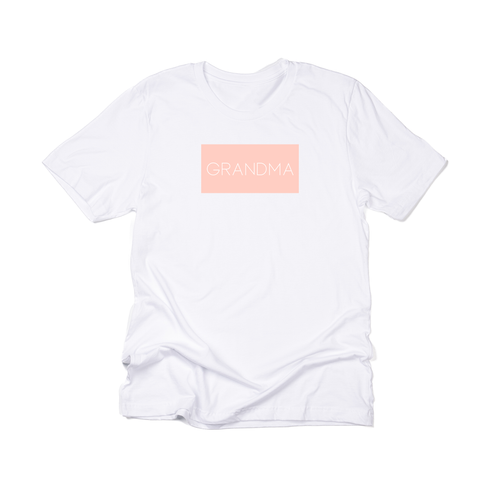 Grandma (Boxed Collection, Ballerina Pink Box/White Text, Across Front) - Tee (White)