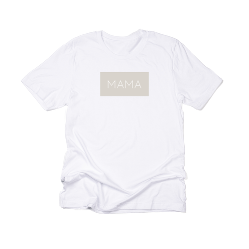 Mama (Boxed Collection, Stone Box/White Text, Across Front) - Tee (White)
