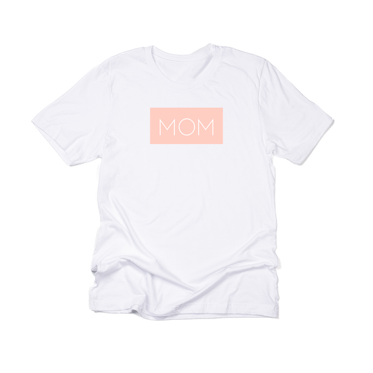 Mom (Boxed Collection, Ballerina Pink Box/White Text, Across Front) - Tee (White)
