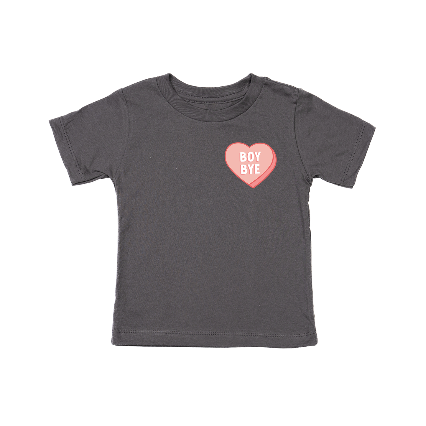 Boy Bye Heart (Pocket) - Kids Tee (Ash)