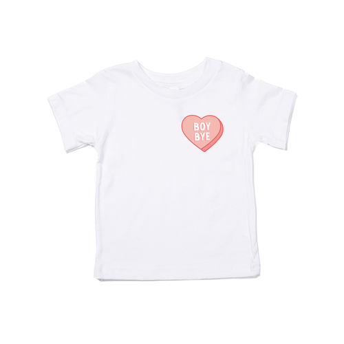 Boy Bye Heart (Pocket) - Kids Tee (White)