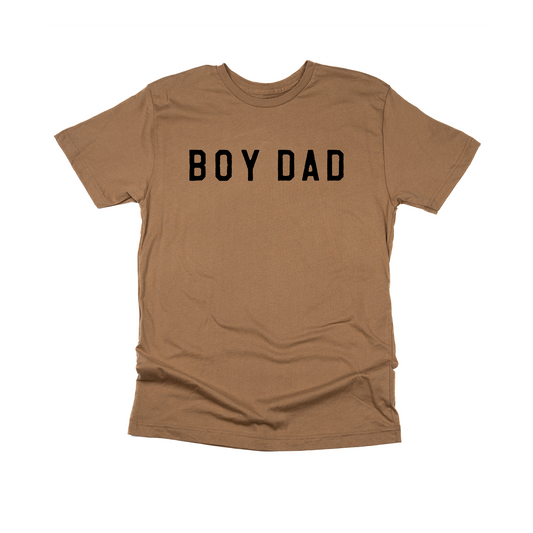Boy Dad® (Across Front, Black) - Tee (Coyote Brown)