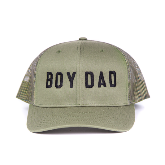 Boy Dad® (Black) - Trucker Hat (Olive)