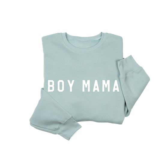 Boy Mama (White) - Sweatshirt (Sky)