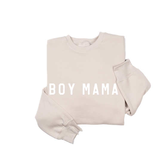 Boy Mama (White) - Sweatshirt (Stone)