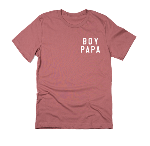 Boy Papa (Pocket, White) - Tee (Mauve)