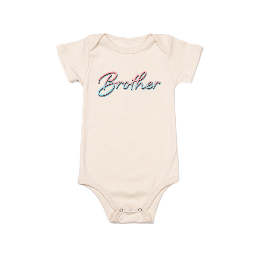 Brother (90's Inspired, Pink/Blue) - Bodysuit (Natural, Short Sleeve)