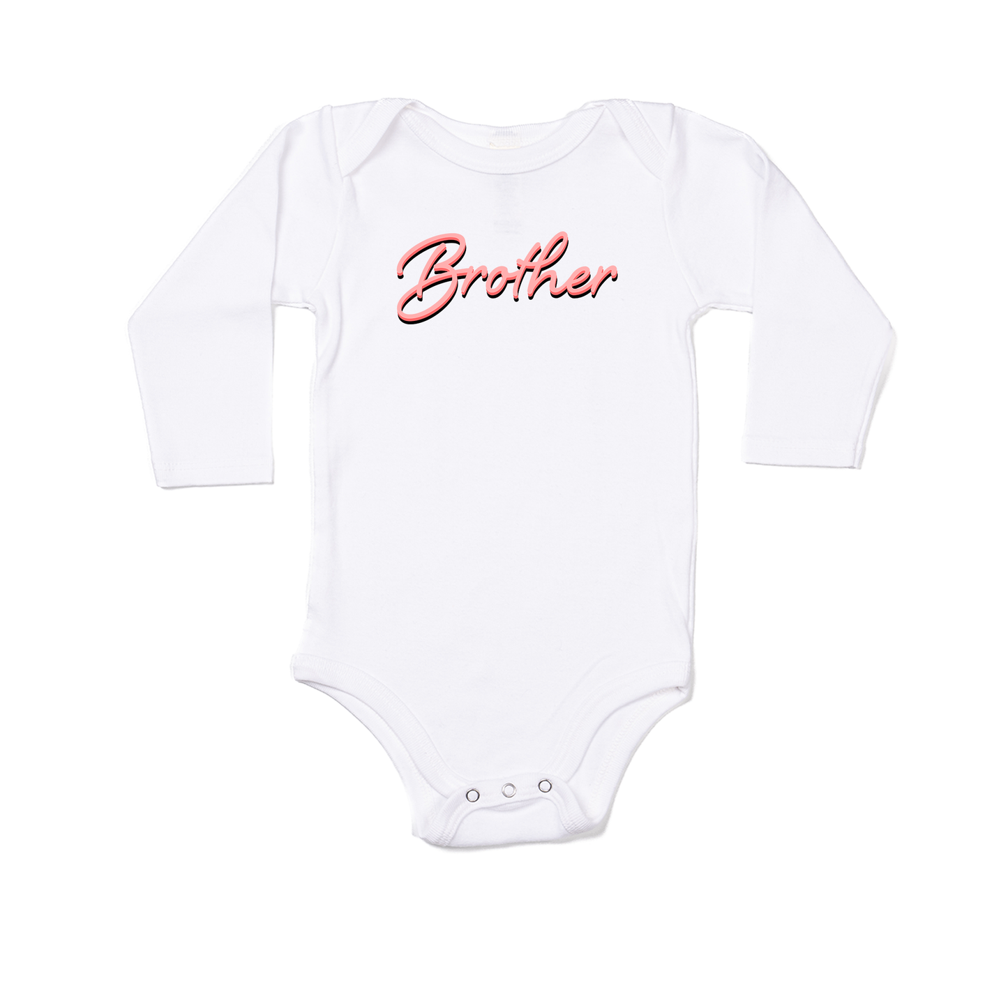 Brother (90's Inspired, Pink) - Bodysuit (White, Long Sleeve)